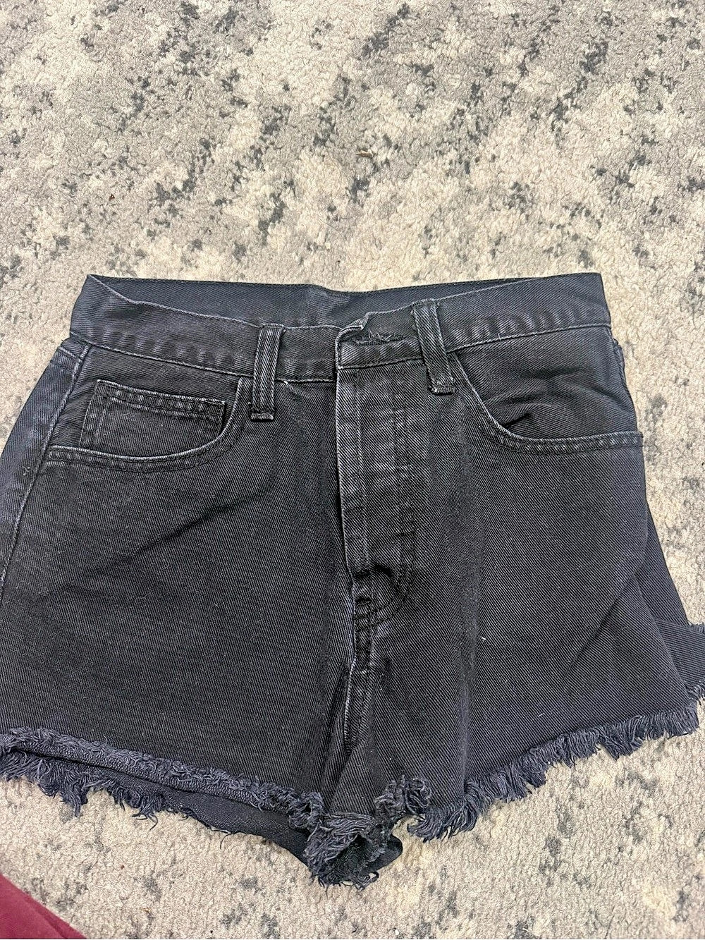 Women's Black Frayed Jean Shorts